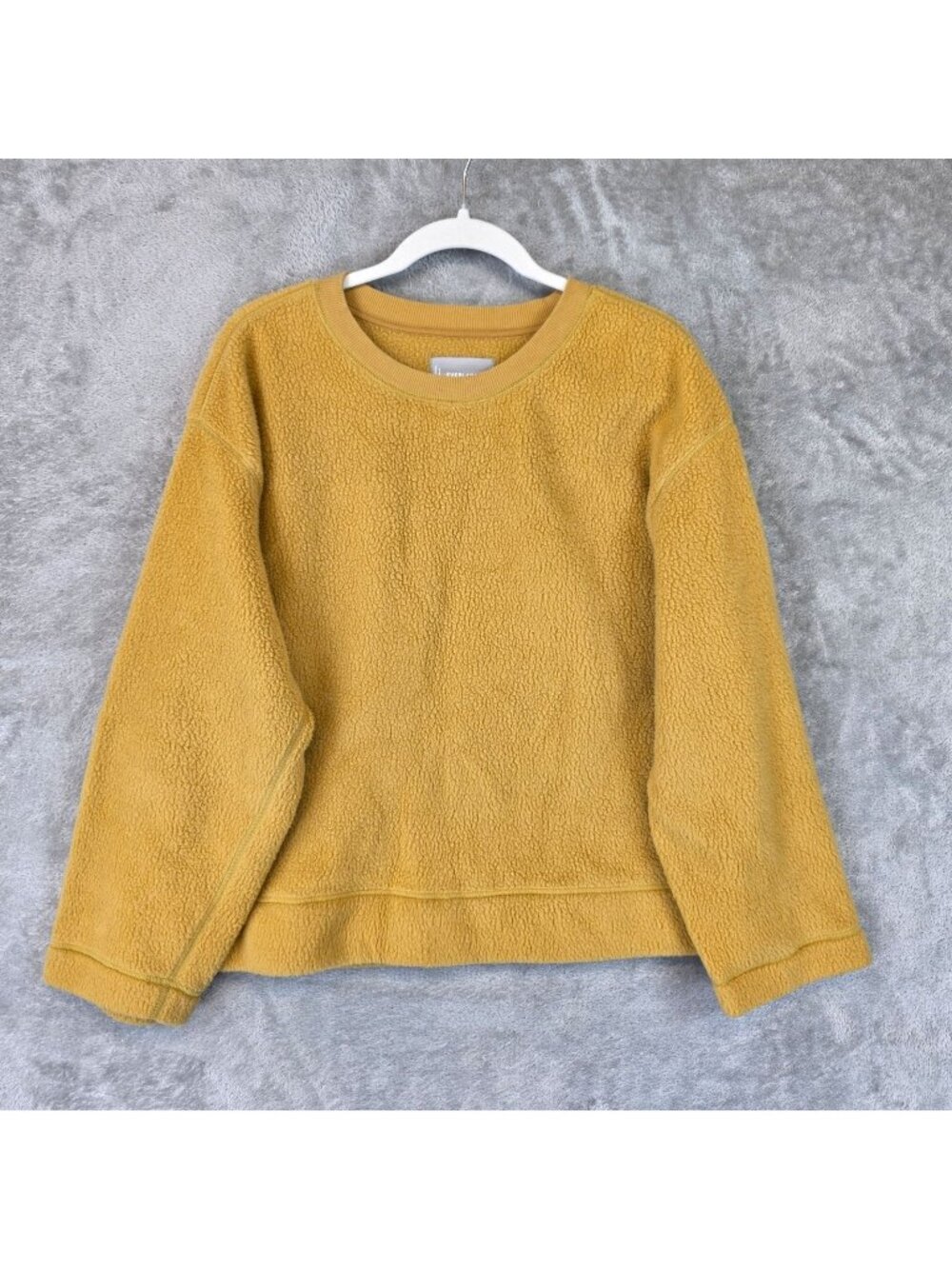 Everlane Sweatshirt Womens Size XL Yellow Fleece Crewneck Pullover Soft Cozy